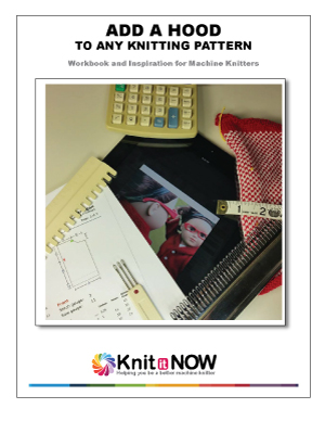 Book cover showing hood shaping and construction for knitting